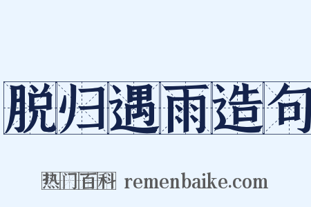 脱归遇雨造句是什么意思的图片